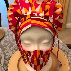 Multicolor mask and hat set